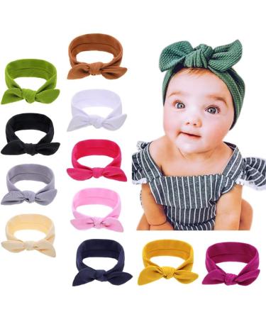 Baby Hair Band | Cute Dark Blue Headband for Girls 0-36 Months | Knot Turban & Elastic Toddler Hair Accessories - Buy Online on GoSupps.com