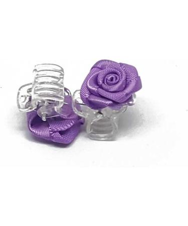 10 Purple Rose Hair Clips - Bridal Hair Accessories | Pack of 10 - Buy Online on GoSupps.com