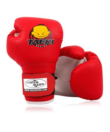 Cheerwing Kids Boxing Gloves 4oz Training Gloves for Youth and Toddler Punching Mitts Kickboxing Muay Thai Gloves Red