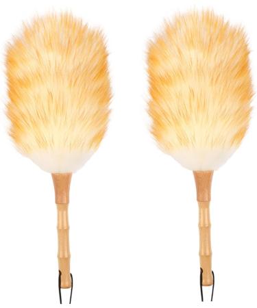 2Pcs Lambswool Duster 15'' Hand Duster Anti-Static Cleaning Duster with Wooden Handle Comfortable Grips Dusting Tools for Ceiling Fans Window Blinds Feathers Dusters - Buy Online on GoSupps.com