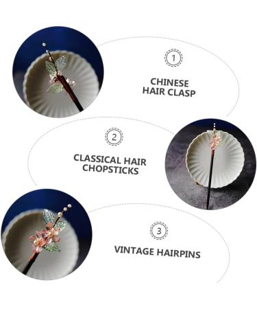 Ipetboom 1pc Hanfu Hairpin Hair Sticks for Buns Asian Hair Chopsticks Donut Hair Bun Traditional Stylish Sticks Hair Clip Chinese Headdress Decor Girl Wooden Hairpin Chinese Style Ebony - Buy Online on GoSupps.com
