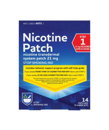 Rite Aid Nicotine Patches - Step 1 | 21 mg - 14 Count | Quit Smoking Patches | Smoking Aid to Help Quit Smoking | Nicotine Transdermal System Patch - Buy Online on GoSupps.com