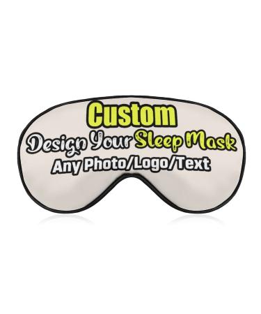 Custom Sleep Mask Add Your Design Personlized Photo Sleeping Mask Customizable Gifts Adjustable Soft Eye Masks Linen 1 Count (Pack of 1)