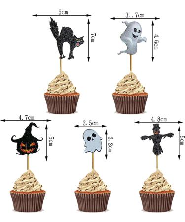 EOQPDECD 11 Pcs Halloween Cake Toppers 1 Big and 10 Small Demon Pumpkin Black Cat Ghost Cake Decors Cupcake Toppers for Halloween Theme Party Birthday Cake Decors Supplies - Buy Online on GoSupps.com