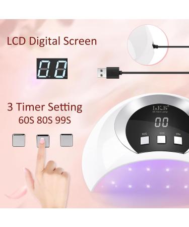 Kisspet 54W UV Nail Lamp with LCD Screen and Timer for Gel Nails - Portable White Nail Dryer - Buy Online on GoSupps.com