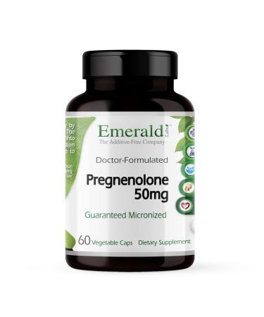 Emerald Labs Pregnenolone 50mg - Daily Supplement to Support Cognitive Function Energy Levels and Certain Symptoms Associated with PMS & Menopause - 60 Vegetable Capsules