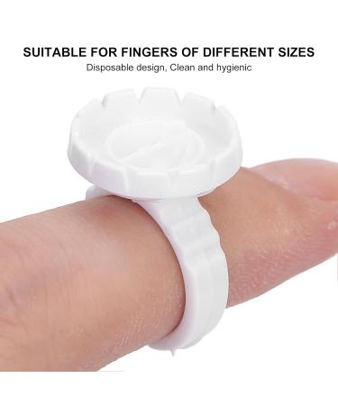 Disposable Eyelid Glue Ring Bowl - 1.5cm Eyelash Extension Adhesive Shells (100 Packs White) | International Shipping - Buy Online on GoSupps.com