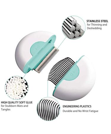 Plieren 2-in-1 Cat Brush for Shedding and Grooming - Long/Short Hair Cats & Puppies - Deshedding and Massage Comb - Removes Mats, Tangles, Dirt, and Dander - 43.5 inch (Green) - Buy Online on GoSupps.com