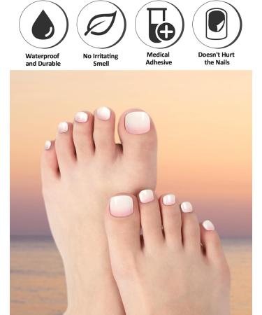 EBANKU 32 PCS Semi Cured Gel Toe Nail Strips - Adhesive Full Wraps with Nail File - UV/LED Lamp Required - #3 - Buy Online on GoSupps.com
