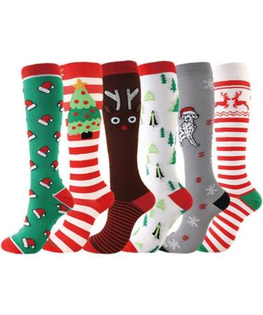 Christmas Multi-Colored Compression Knee Socks for Pregnant Nurses | Best for Edema Relief | Shop Internationally - Buy Online on GoSupps.com