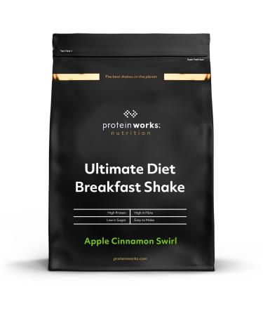 Protein Works - Ultimate Diet Breakfast Shake | Low Calorie Breakfast Shake | Low Sugar High Protein Breakfast | 18 Servings | Apple Cinnamon Swirl | 1kg Apple Cinnamon Swirl 1kg