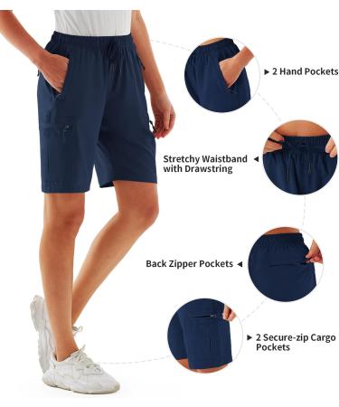 URBEST Women's Quick Dry Hiking Cargo Shorts - Lightweight Summer Shorts for Outdoor Activities - Blue (Size Large) - Buy Online on GoSupps.com