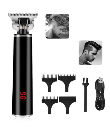 Professional Hair Clippers Hair cuttings Kit USB Rechargeable Cordless Electric T-Blade Hair Trimmer Pro Li Outliner for Men Zero Gapped Detail Barber w/ 1400mAh Battery+LCD Display+ 3 Guide Combs