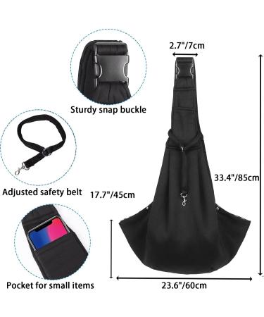 ESPFHN Pet Sling Carrier Reversible Hands Free Sling Carrier Shoulder Bag Adjustable Tote Bag with Front Pocket Outdoor Travel Sling Carrier for Small Dog Cat Rabbit Walking Daily Use Black - Buy Online on GoSupps.com