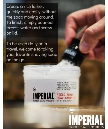 Imperial Barber Field Shave Soap Canister - 6.2 oz | Premium Shaving Soap for a Smooth Close Shave - International Shipping Available - Buy Online on GoSupps.com