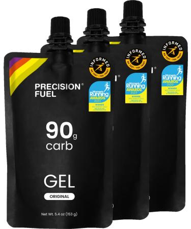 Precision Hydration 90 Energy Gels - Mild Taste 90g Carbohydrates Easy to Digest Perfect for Endurance Athletes Running & Long Duration Sports 153g (Pack of 3)
