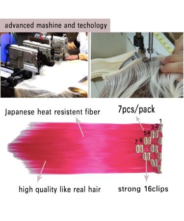 Iluu Party Daily Use 22 Art Fiber Clip-On Hair Extensions | 100g 7 Stk 16 Clips - Blue Long Full Head Extensions for Women - Buy Online on GoSupps.com