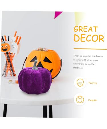 Ciieeo 10 Pcs Flannel Foam Pumpkin Decor Ornament Small Velvet Pumpkins Fabric Jack o Lantern Artificial Vegetable Halloween Pumpkin Diy Pumpkin Models Photo Prop Household Purple Crafts - Buy Online on GoSupps.com
