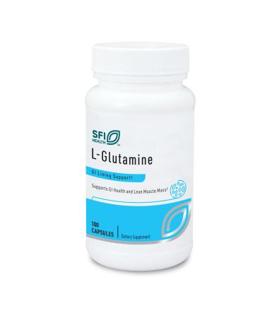Klaire Labs SFI Health L Glutamine Capsules - 500 Milligrams Hypoallergenic Amino Acids Supplement - Supports Muscle & GI Function - Dairy Free & Gluten Free (100 Capsules)
