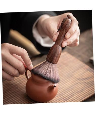 Solustrus Cleaning Brush for Tea Tablets | Wooden Tea Accessories for Kung Fu Sets | Dishwasher Safe Water Cup Brush | 1 Pack Brown - Buy Online on GoSupps.com
