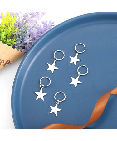 Silver Star Braid Hair Clips - 5PCS Dreadlock Charms for Women and Girls - Buy Online on GoSupps.com