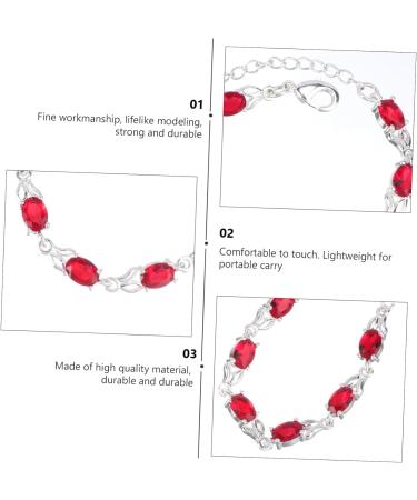 SAFIGLE 3pcs Bracelet Chain Bracelets Red Jewelry Copper Bracelet 20X0.7cmx3pcs Red Silverx3pcs - Buy Online on GoSupps.com