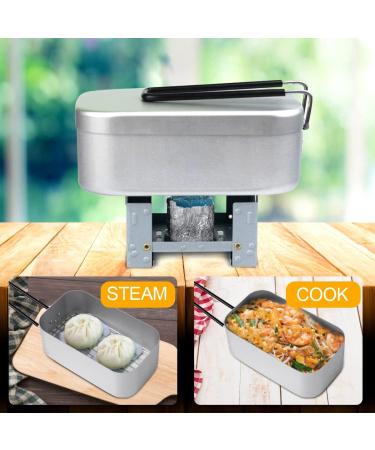 Camping Mess Kit | Outdoor Picnic Lunch Container Bento Boxes Set | Hiking Lunch Box with Handle | Aluminum 1000ml Set - Buy Online on GoSupps.com