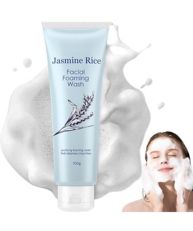 Jasmine Rice Face Wash Gentle Acne Face Wash Pure Rice Cleansing Foam Refreshing Face Wash Pore Deep Cleansing Foam Daily Gentle Cleanser Hydrating Cleanser for Radiant Smooth Exfoliating