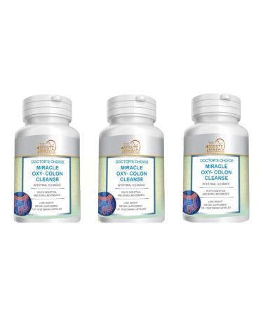 Miracle Oxy-Colon Vegan Colon Cleanser - 120 Vegetarian Capsules - 3 Bottles