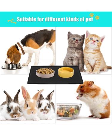 Umtiti Waterproof Non-Slip Silicone Dog Bowl Pad - 48x30cm Black Dishwasher Safe Perfect for Dogs & Cats - Buy Online on GoSupps.com