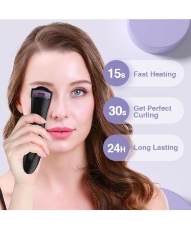 TOUCHBeauty Professional Heated Eyelash Curler | Upgrade Portable Electric Curler for Long-Lasting Painless Eyelash Curling - Curved Purple Design - Buy Online on GoSupps.com