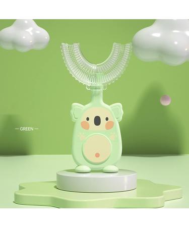 Cute Koala Shape Kids U-Shaped Toothbrush - Food Grade Soft Silicone Brush Head 360 Oral Teeth Cleaning Design for Toddlers and Children Green Small 1 count (Pack of 1) Green - Buy Online on GoSupps.com