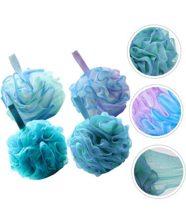 Homoyoyo 4pcs Bath Ball Body Wash Scrubber | Exfoliating Shower Loofah Sponges Set - Buy Online on GoSupps.com