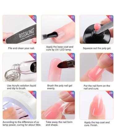 ROSALIND Clear Acrylic Poly Extension Gel 80ml - Nail Thickening Builder for DIY Nail Art at Home with UV Lamp - Buy Online on GoSupps.com
