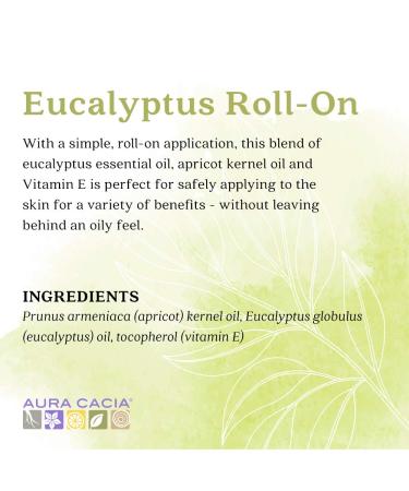 Aura Cacia Eucalyptus Roll-On | Pure & Tested | 9.2 ml Clearing Oil - Buy Online on GoSupps.com