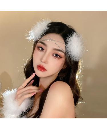 hgnxa Korean Female Hairpin White Side Clip Hair Clips Hairpin Feather Barrettes Headpiece for Women Girls - Buy Online on GoSupps.com