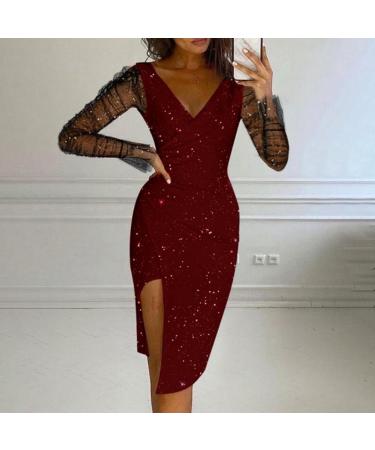 Elegant Hanxiulin Long Evening Dress for Women | Festive Ball & Cocktail Dress in Red - Buy Online on GoSupps.com