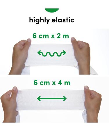 Medrull Universal Elastic Bandage - 2 Pieces 6cm x 4m | Air-Permeable & Stretchable with Clips - Ideal for International Shipping - Buy Online on GoSupps.com