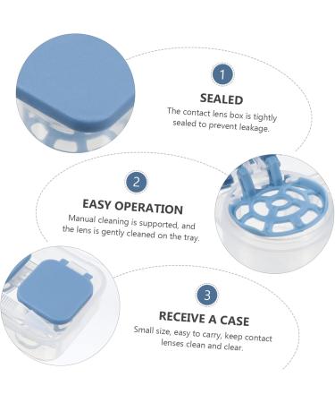 Healvian Travel Container Box for Glasses & Contact Lenses - Automatic Storage Holder Blue - 5.5x2.5x2cm - Ideal for International Travel - Buy Online on GoSupps.com