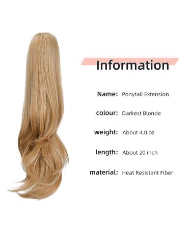 HewEicsy 20 Ponytail Extension Synthetic Hairpiece Blonde - Clip-in Daily Fluffy Ponytail Wig for Women - Buy Online on GoSupps.com