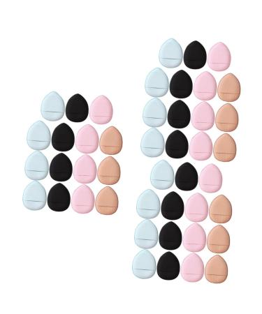 FRCOLOR 45 Pcs Mini Finger Puff finger makeup puff finger powder esponjas para maquillaje drop-shaped powder puffs cotton pads for face puff Hydrophilic Polyurethane sponge 1 Count (Pack of 1) Assorted Colorx3pcs