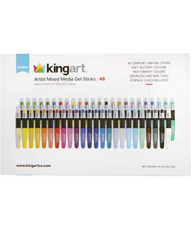 KINGART Gel Stick Artist Water Soluble Pigment Crayons Set - 48 Colors with Storage Case - Buy Online on GoSupps.com