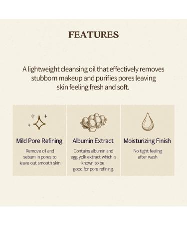 SKINFOOD Egg Perfect Pore Cleansing Oil 200ml - Gentle Makeup Remover for Oily Skin Deep Pore Cleansing & Sebum Absorption - Buy Online on GoSupps.com