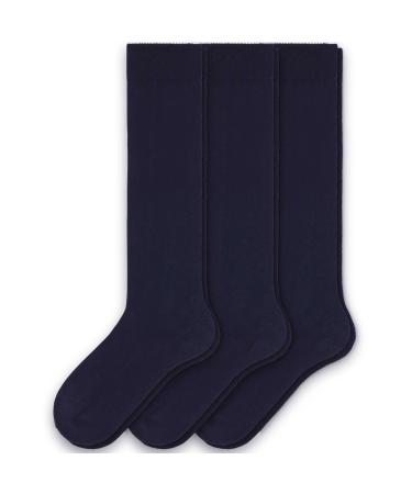 Sugar Free Sox Health & Comfort Womens Knee High Non-Binding Comfort Socks | Diabetic Socks 3 PK (9-11 Navy)