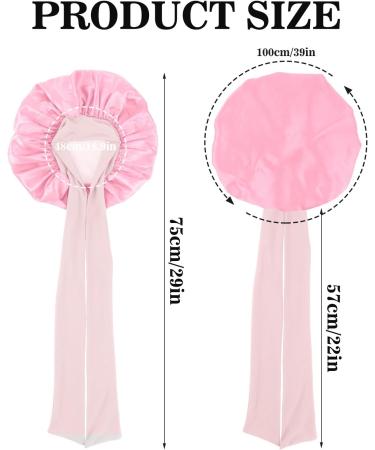 Abeillo Silk Sleep Bonnet for Women - Adjustable Satin Night Cap for Curly Hair - Pink - Buy Online on GoSupps.com