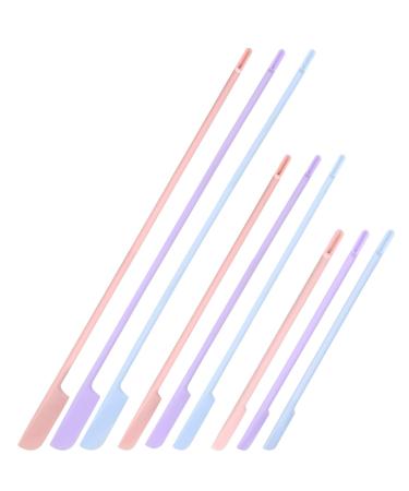 9 Pieces Last Drop Spatula 3 Sizes Silicone Spatula for Beauty and Kitchen Silicone Makeup Spatula Silicone Bottle Scraper Spatula Lotion Spatula for Girls and Women (Pink, Purple and Blue)