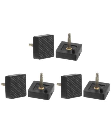 HARFINGTON 3 Pairs TPU Kitten Heel Tips Shoes Replacement Tap Caps for Women High Heels  2.4mm Pin  16mm Square Heel Repair Caps  Black Black 2.4mm