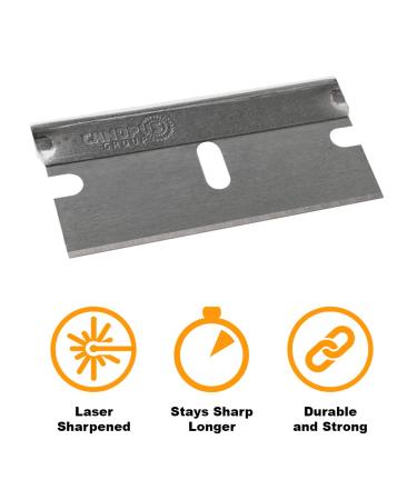 CANOPUS Single Edge Industrial Razor Blades - Made in USA - Heavy Duty Straight Edge Razors - Box & Carton Cutter Replacement Blades - Glass & Paint Scraper Razor Blades - 100 Count - Buy Online on GoSupps.com