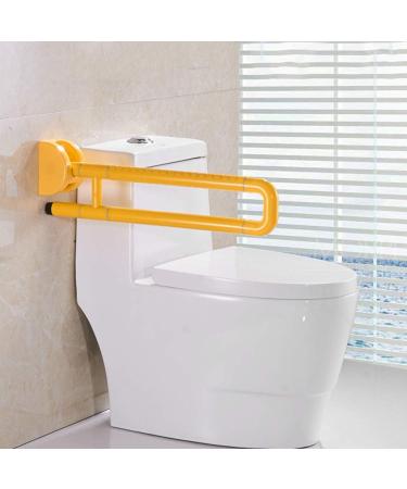 Bathroom Grab Bar Safety Support Rail Stainless Steel Grab Bar Handicapped Grab Bar 24 30 Inch White and Yellow - Foldable Wall Mou