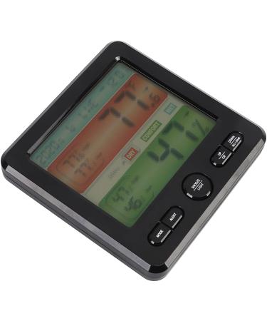 Chiciris Digital Interior Thermometer & Alarm Clock - Battery Operated ABS - Ideal for Greenhouses & Students (Black) - Buy Online on GoSupps.com